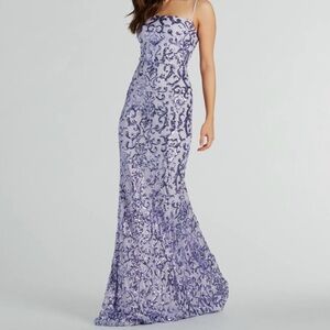 Windsor Lavender Lace Prom Dress